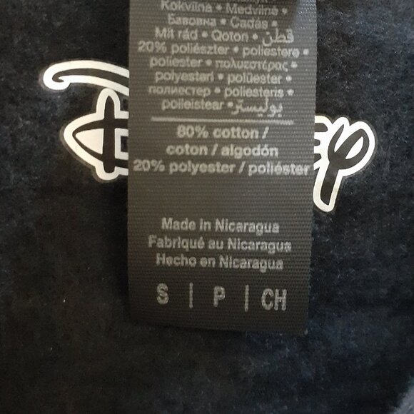 New Small Minnie Mouse Holiday Snowflakes Black Pullover Hoodie - Picture 7 of 8